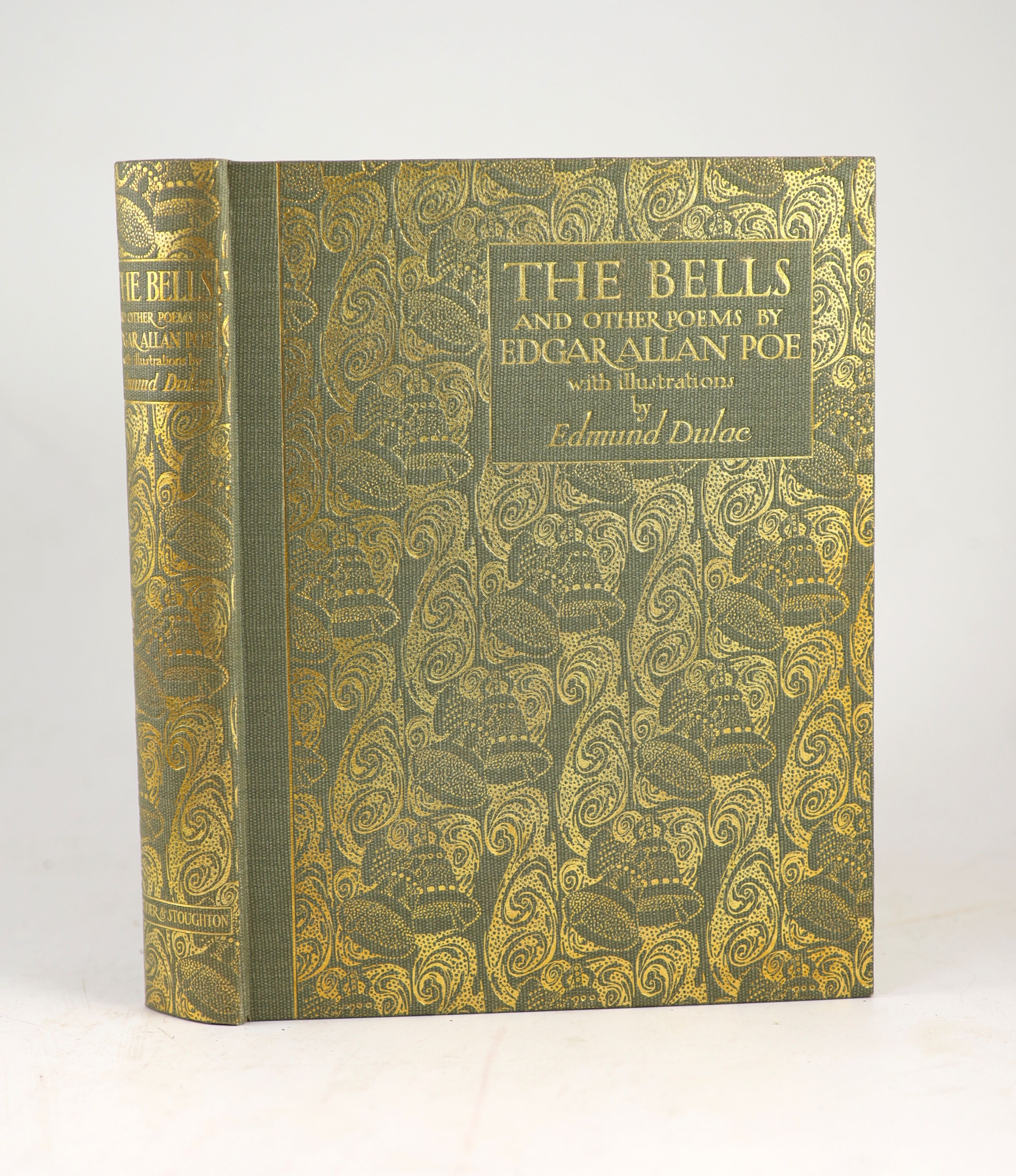 Poe, Edgar Allan - The Bells and other Poems. Complete with coloured title page vignette and 28 coloured plates by Edmund Dulac, each with a descriptive tissue guard and numerous text illustrations. Original publishers’